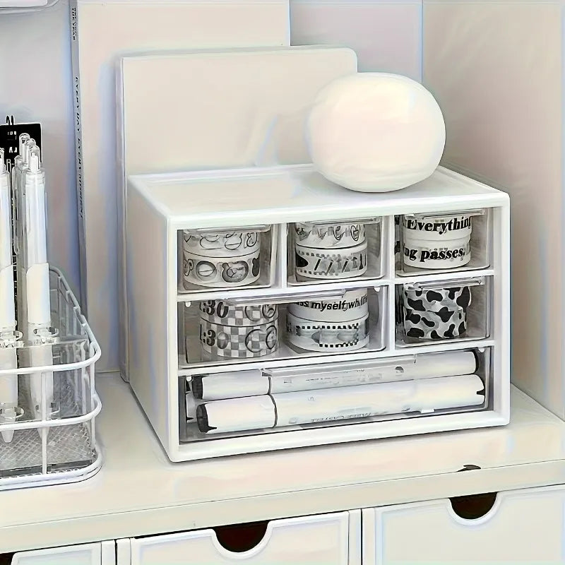 Desktop Organizer with 6 Drawers Storage Container