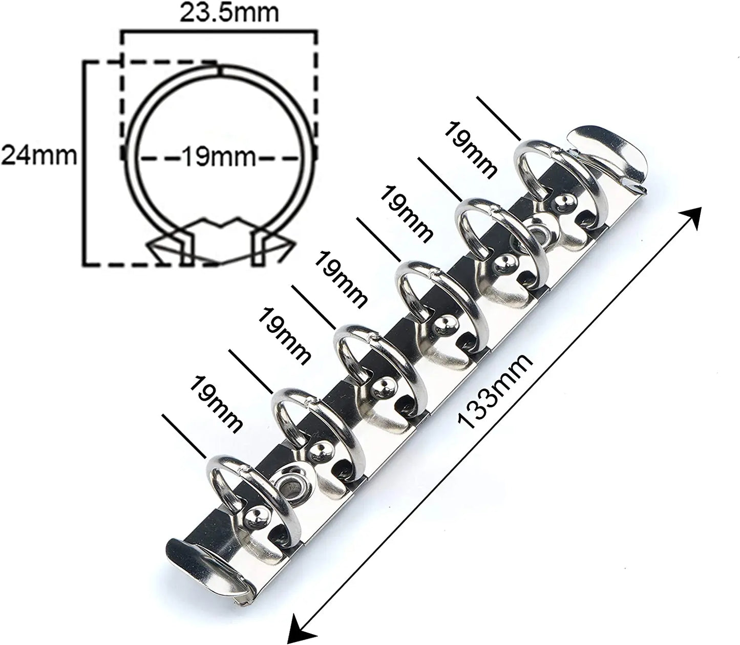 A7 Ring Binder Mechanism – Mini Loose Leaf Notebook Rings with Screws