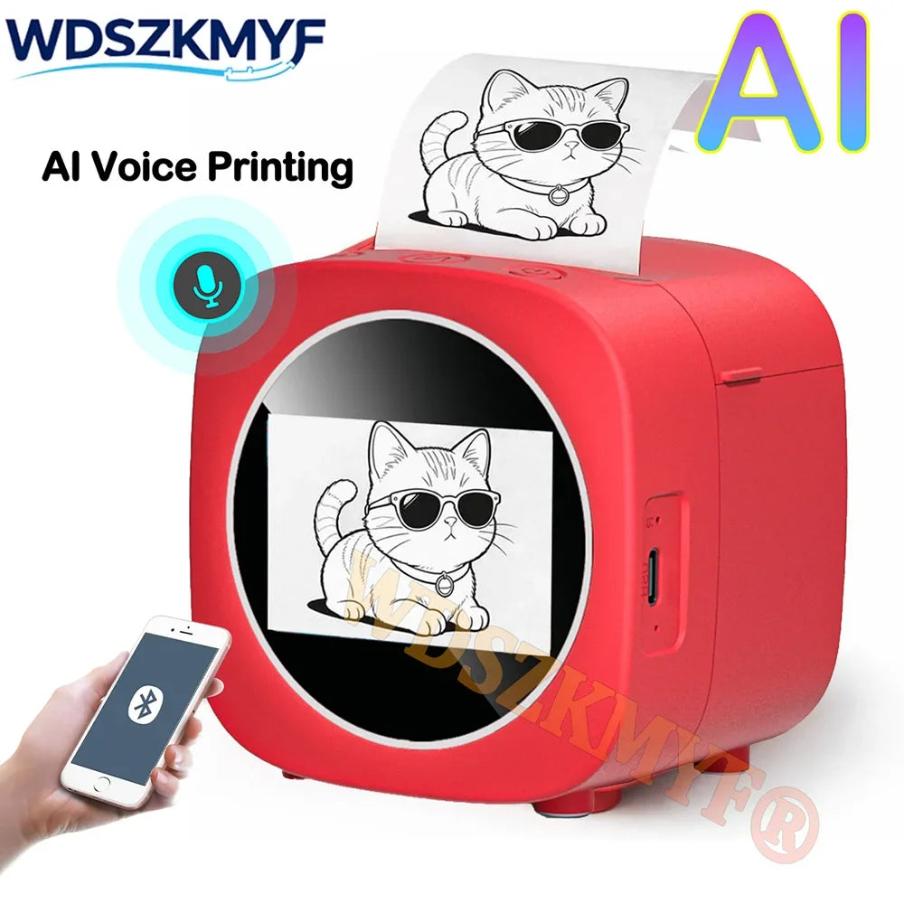 AI Voice Thermal Label Printer with App Control
