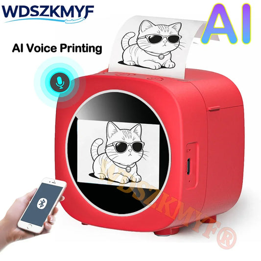 AI Voice Thermal Label Printer with App Control
