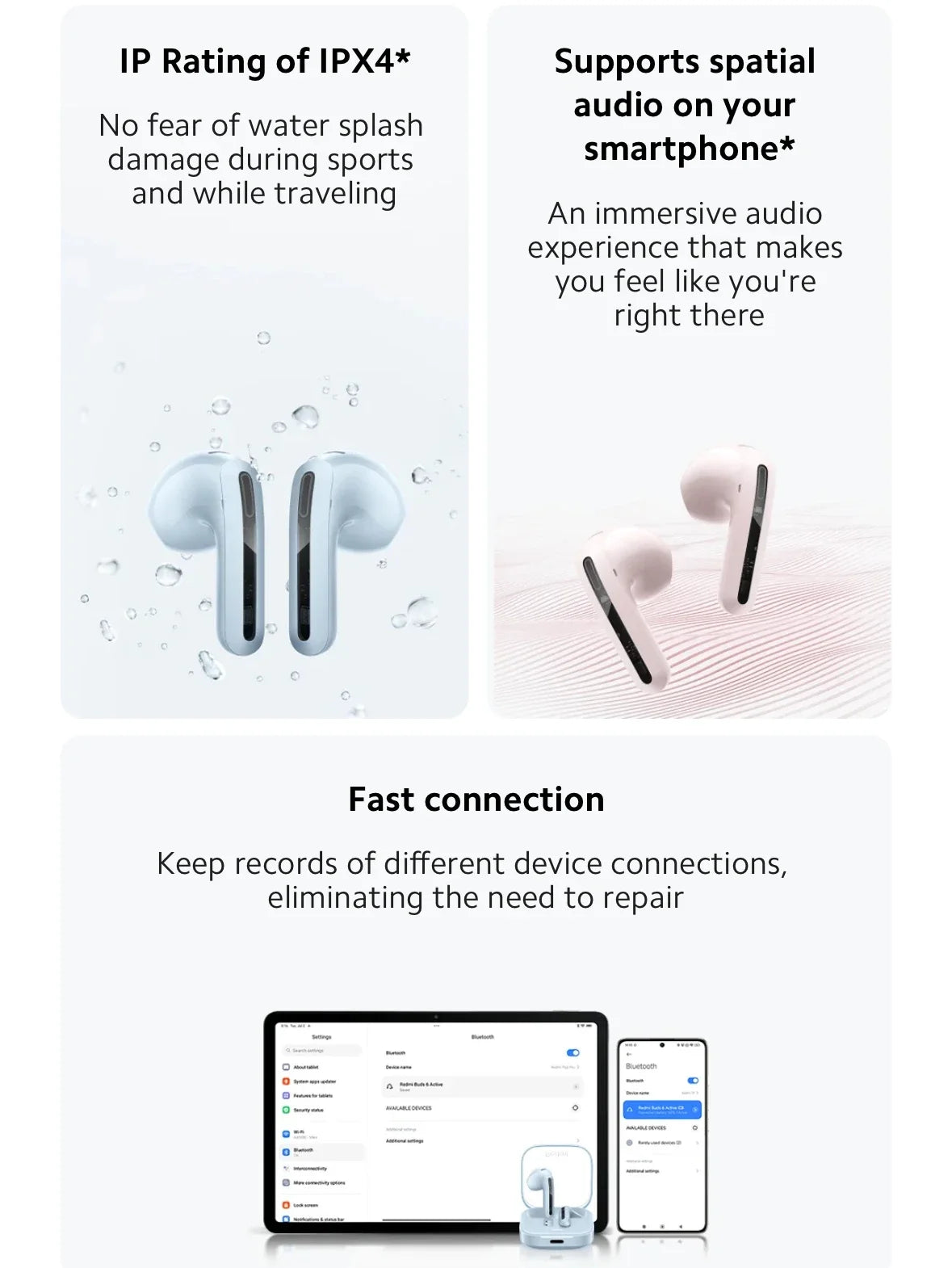 Xiaomi Redmi Buds 6 Active Wireless Bluetooth Earbuds