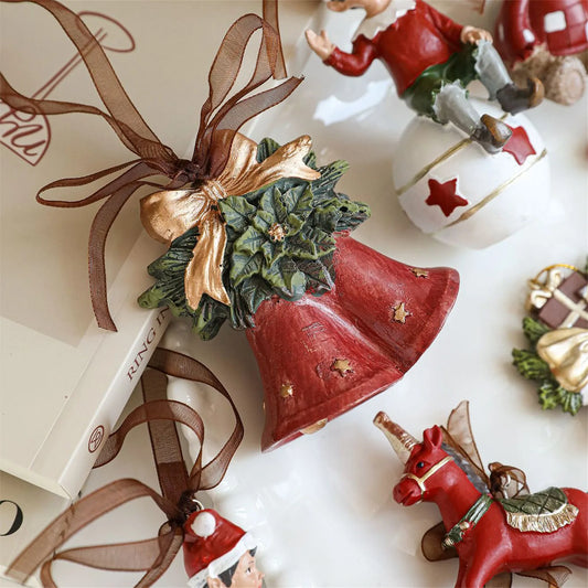 Vintage Hand-Painted Resin Christmas Ornament
