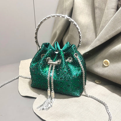 Luxury Rhinestone Bucket Evening Bag