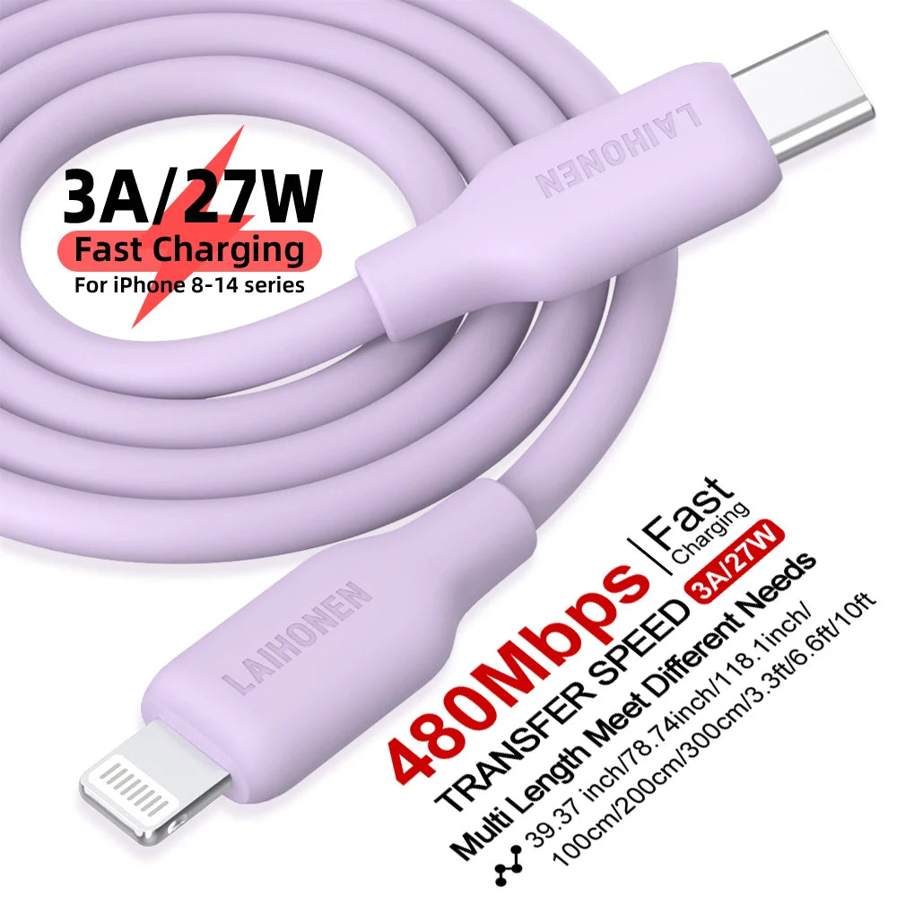 Silicone Lightning Fast Charge Cable
