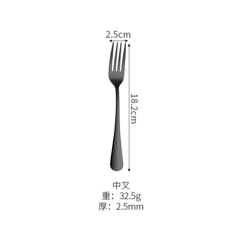 Black Stainless Steel Cutlery Set