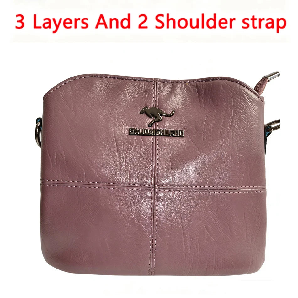 Casual Floral Embossed Leather Crossbody Shoulder Bag