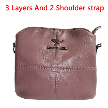 Casual Floral Embossed Leather Crossbody Shoulder Bag