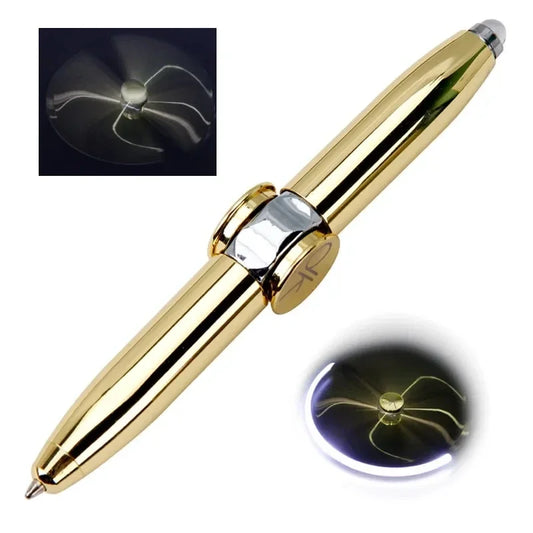 Multifunction Metal Fidget Pen with LED Light & Spinner