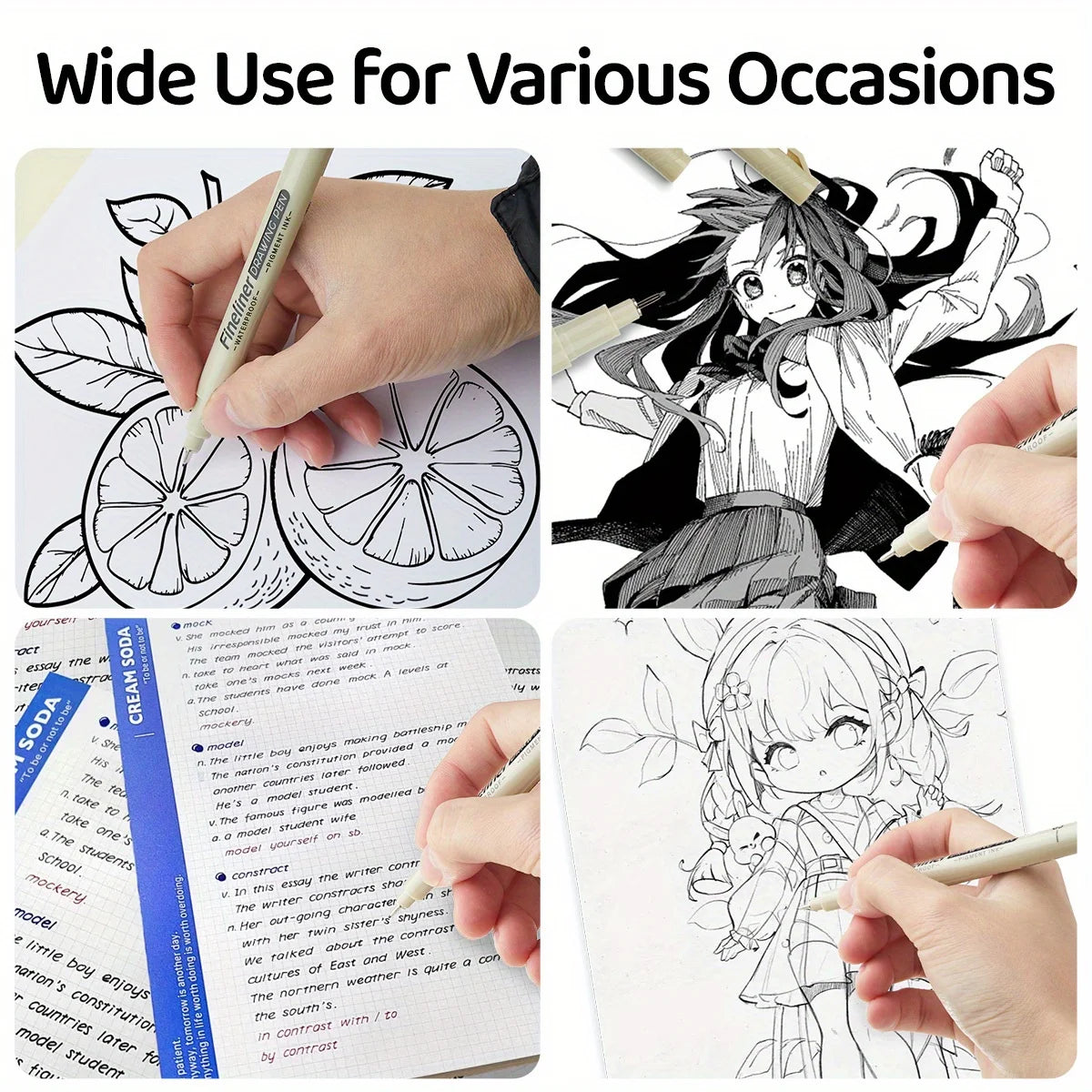 Waterproof Black Fineliner Drawing Pen