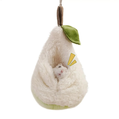 Pear-Shaped Plush Hamster Bed with Hook