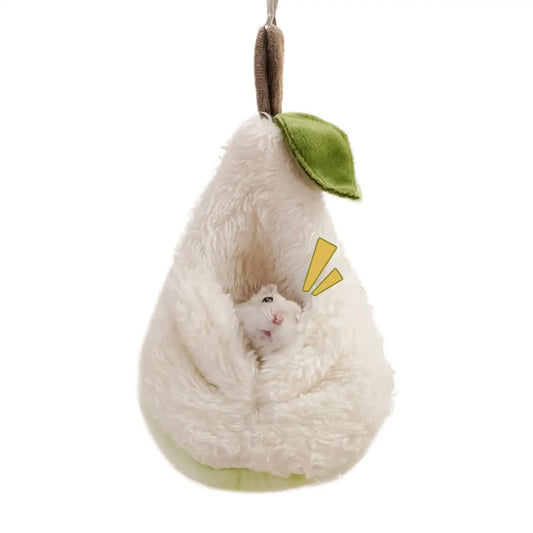 Pear-Shaped Plush Hamster Bed with Hook
