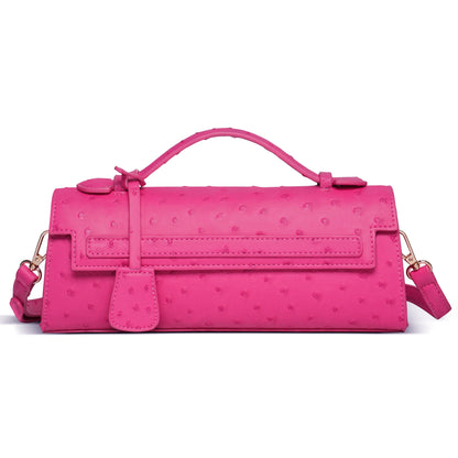 Ostrich Print PU Leather Shoulder Bag