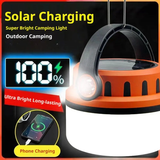 Solar Rechargeable Camping Lantern with Hanging Hook