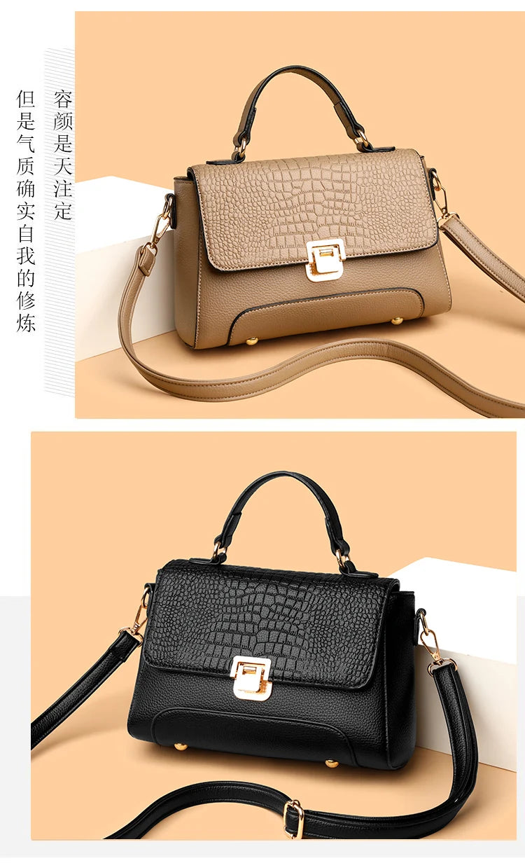Large Capacity Leather Crossbody Handbag for Women