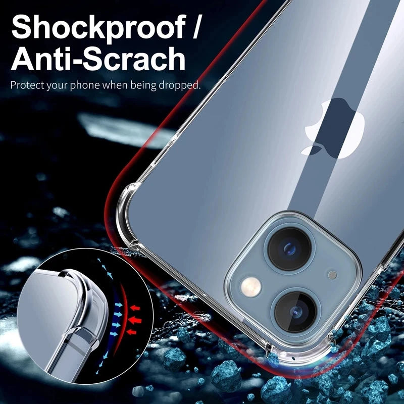 Shockproof Clear Silicone Phone Case for iPhone
