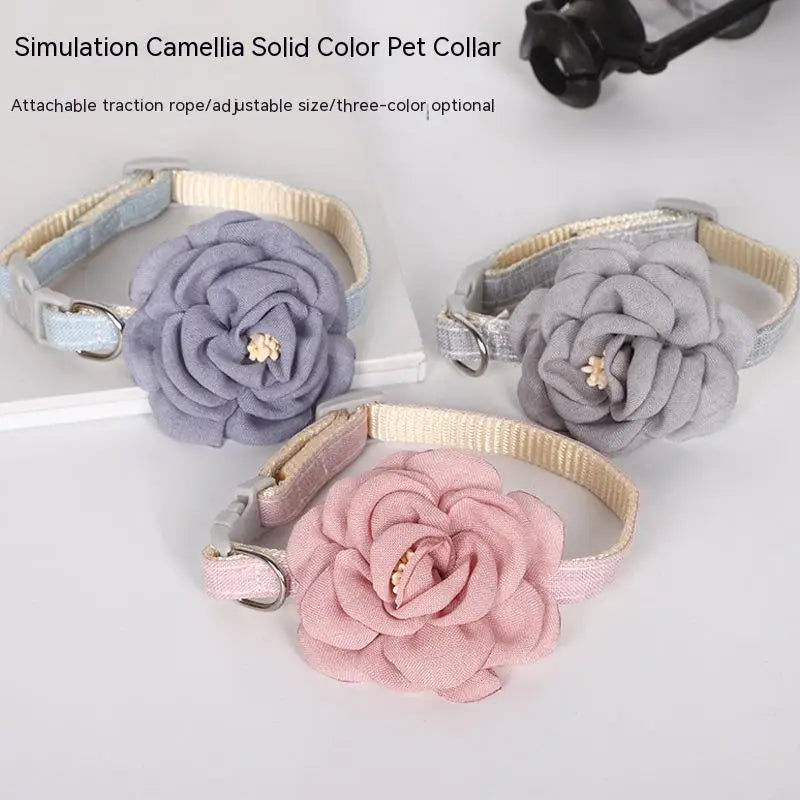 Cute Camellia Flower Cat Collar