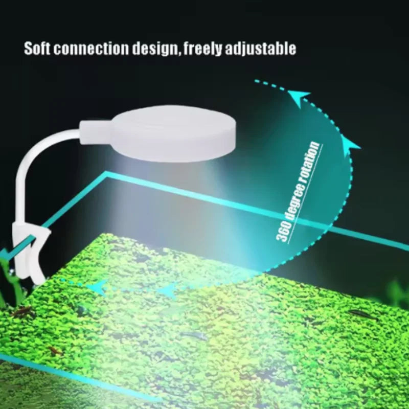 LED Clip-On Aquarium Light with 360° Adjustable USB Power