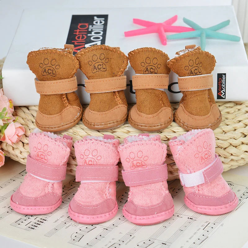 4Pcs/set Warm Dog Shoes