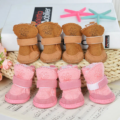 4Pcs/set Warm Dog Shoes