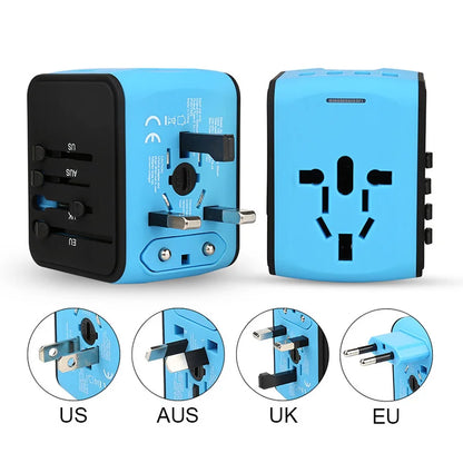 International Travel Adapter with 3 USB & USB-C Fast Charging