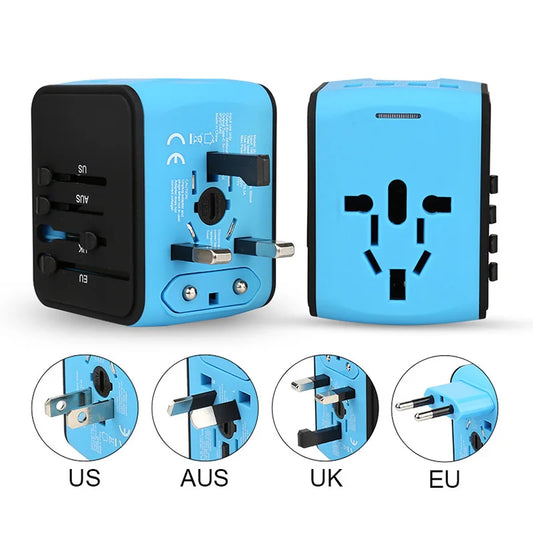 International Travel Adapter with 3 USB & USB-C Fast Charging