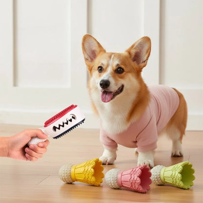 Interactive Badminton Dog Chew Toy with Squeaker