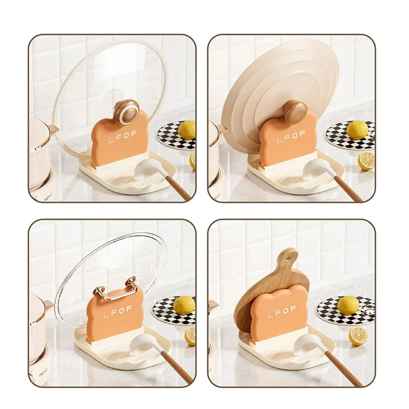 Bear Kitchen Pot Lid & Utensil Holder