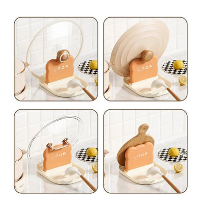 Bear Kitchen Pot Lid & Utensil Holder