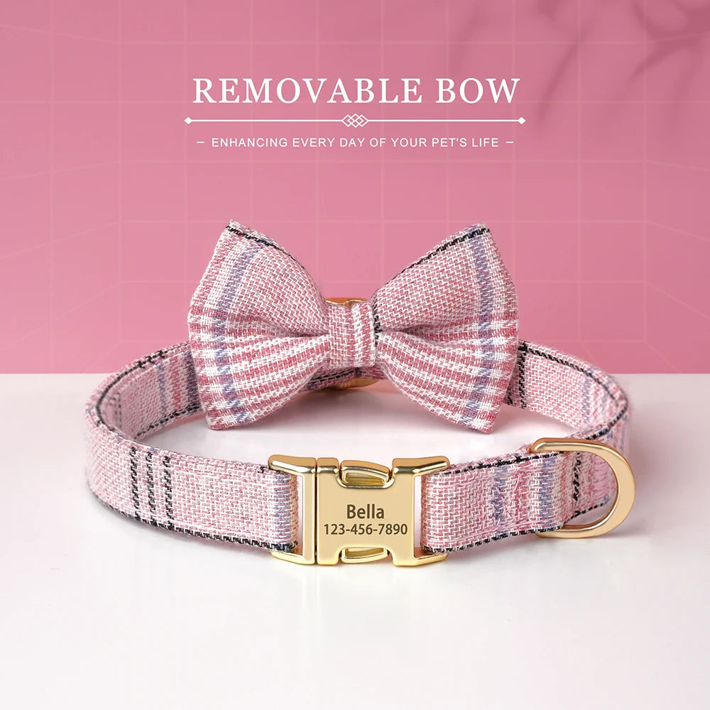 Custom Nylon Dog Collar with Bowknot