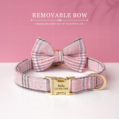 Custom Nylon Dog Collar with Bowknot