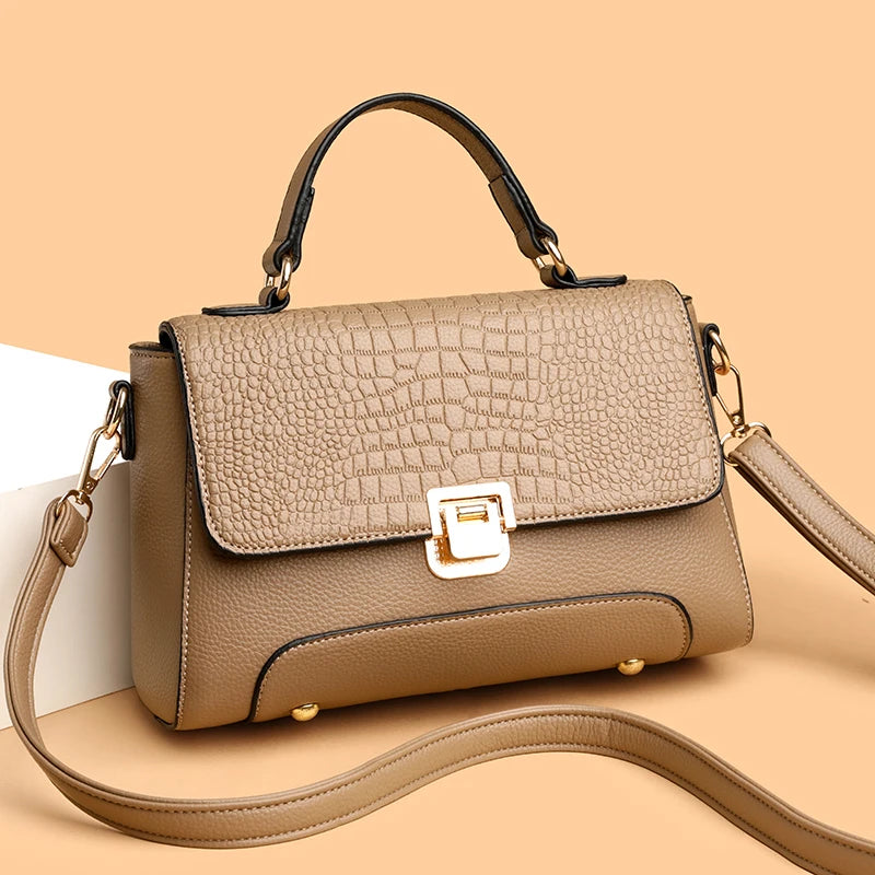 Large Capacity Leather Crossbody Handbag for Women