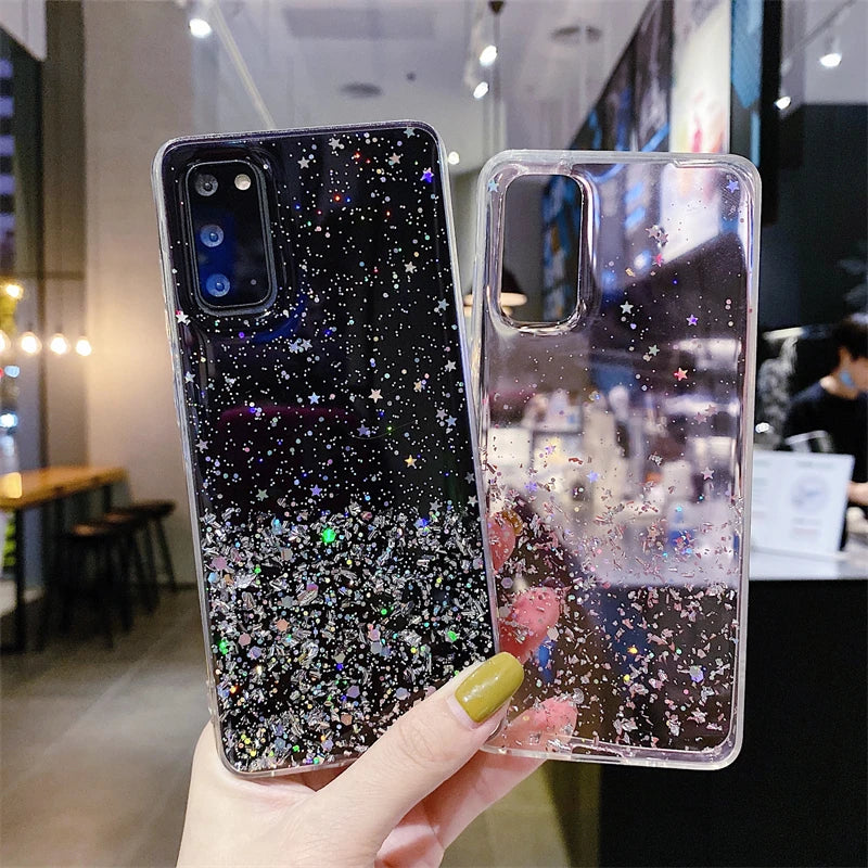 Glitter Phone Case For Oppo A15 A16 A5 A9 A15S A16S A52 A53 A54 A72 A73 A74 A93 F17