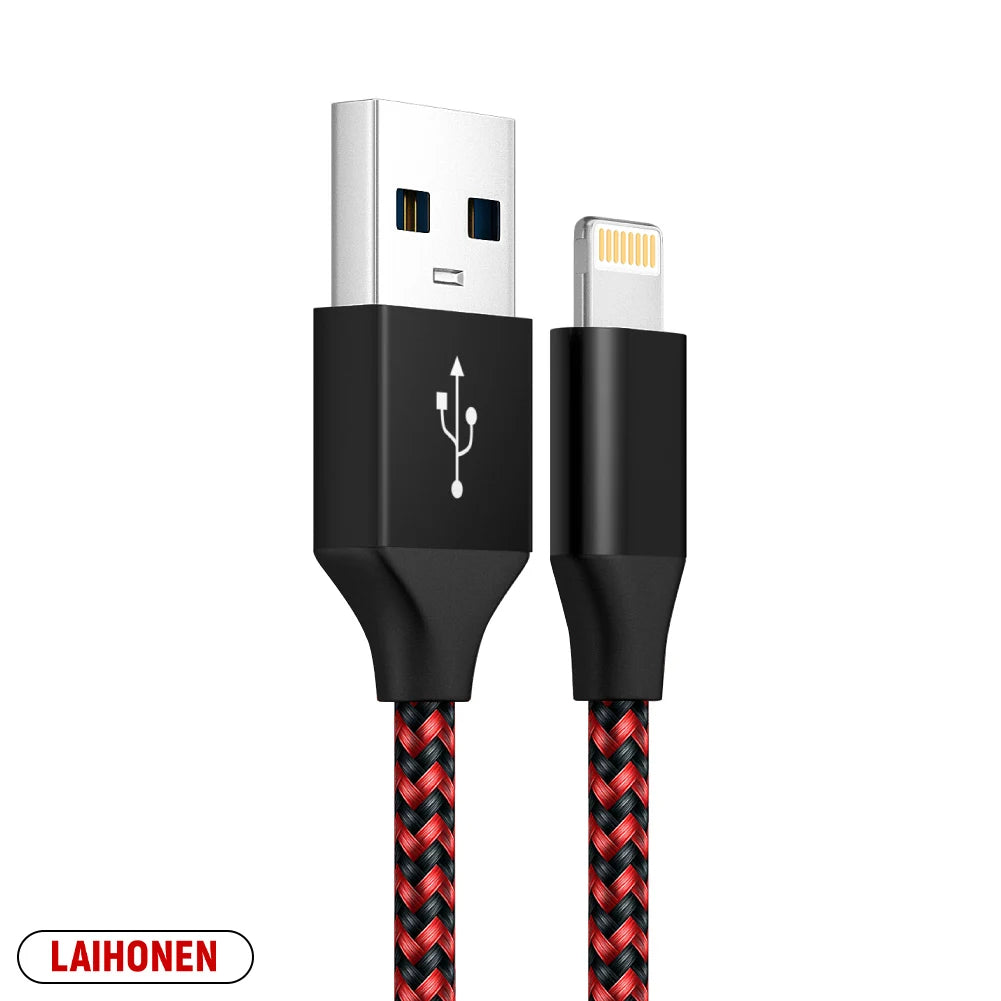 LAIHONEN USB-A to Lightning Braided Charging Cable