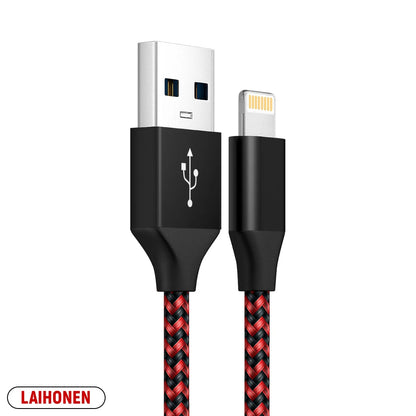 LAIHONEN USB-A to Lightning Braided Charging Cable