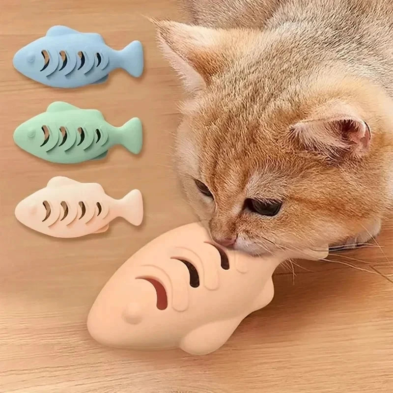 Octopus Silicone Cat Chew Toy with Treat Puzzle Feeder