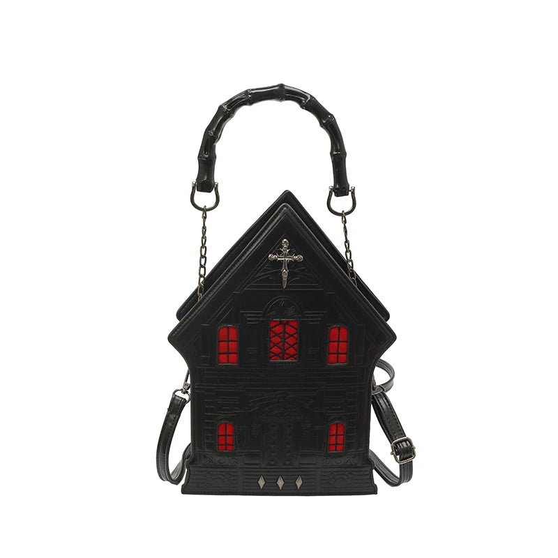 PU Gothic Floral Tote Shoulder Bag for Women