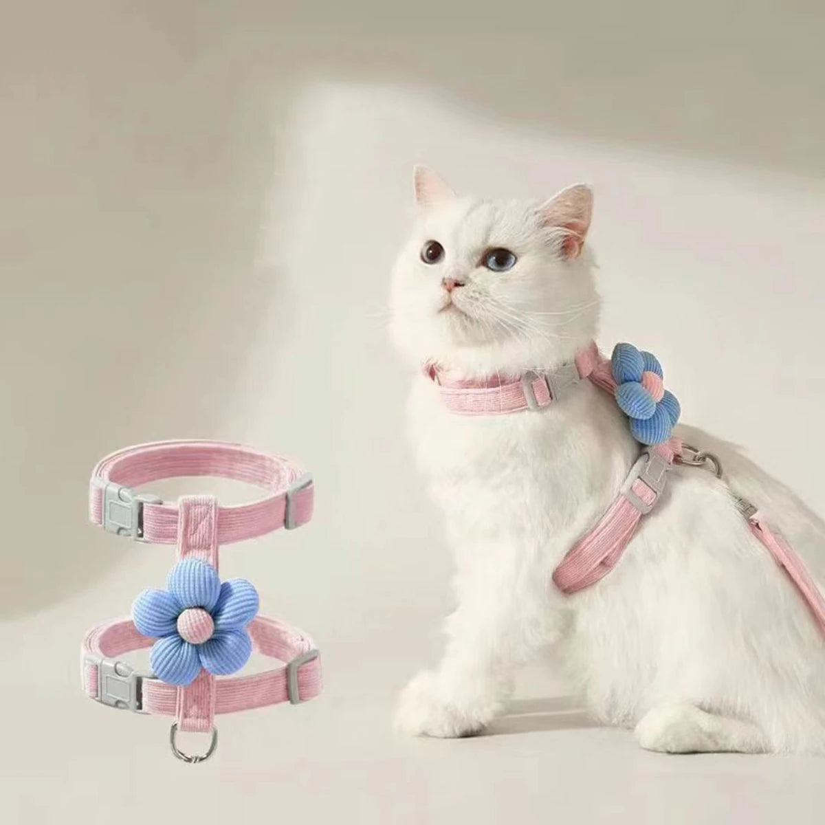 Breathable Adjustable Dog & Cat Harness with Leash Set