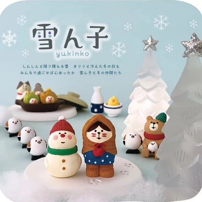 Glowing Christmas Cat Resin Figurine