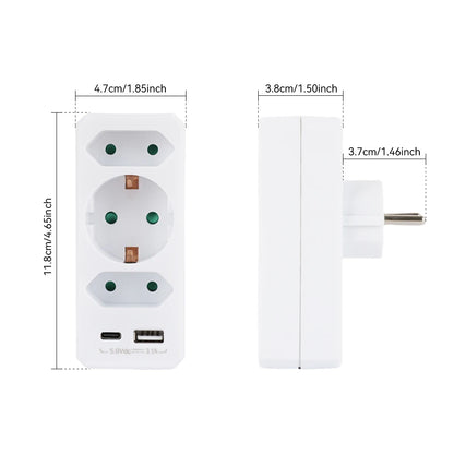 5-in-1 Wall Outlet Extender with USB & USB-C