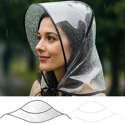 Clear Waterproof Wide-Brim Rain Hat