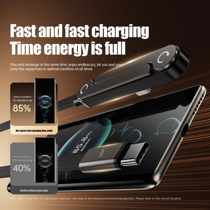 240W PD Fast Charging USB-C to USB-C Cable with Phone Stand