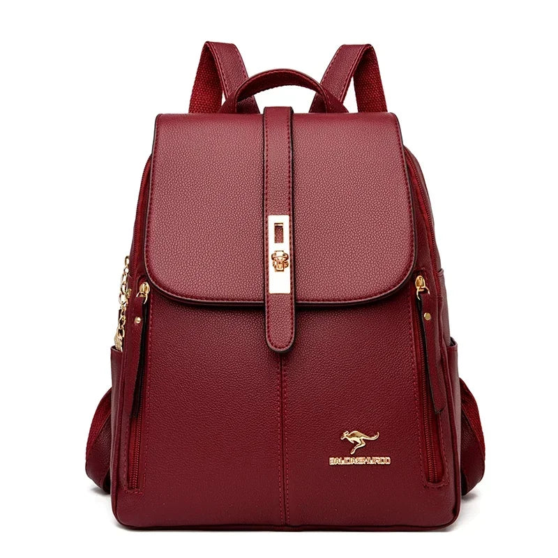 Vintage Leather Backpack for Women