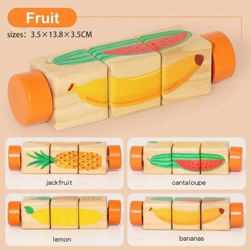 Rotating Wooden Cartoon Matching Puzzle