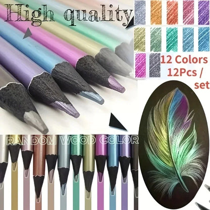 12 Color Metallic Colored Pencils