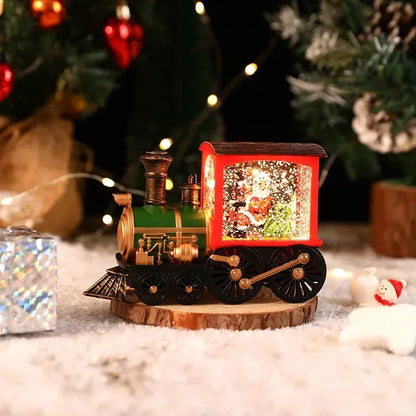 LED Christmas Train Snow Globe Ornament