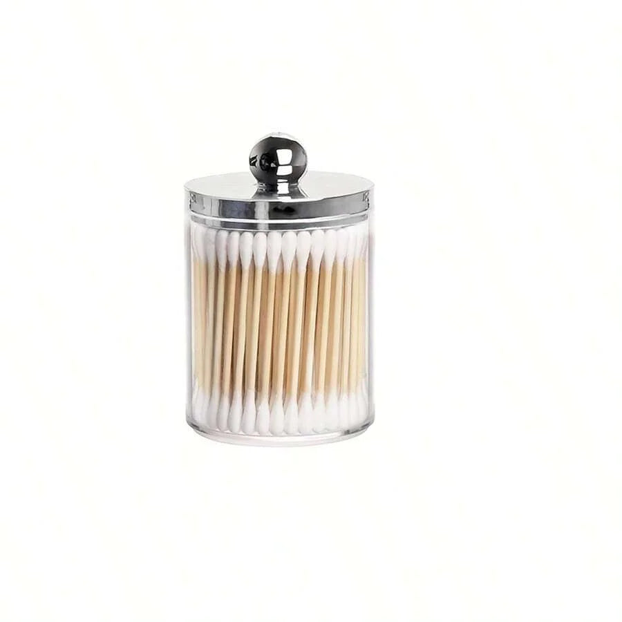 Clear Cotton Swab & Cosmetic Storage Jar
