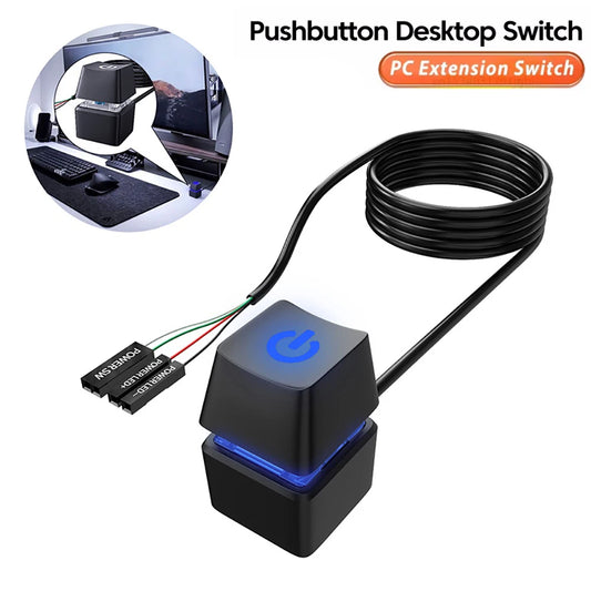 External PC Power Switch Button with LED