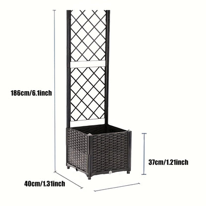 Raised Garden Planter Box with Climbing Trellis