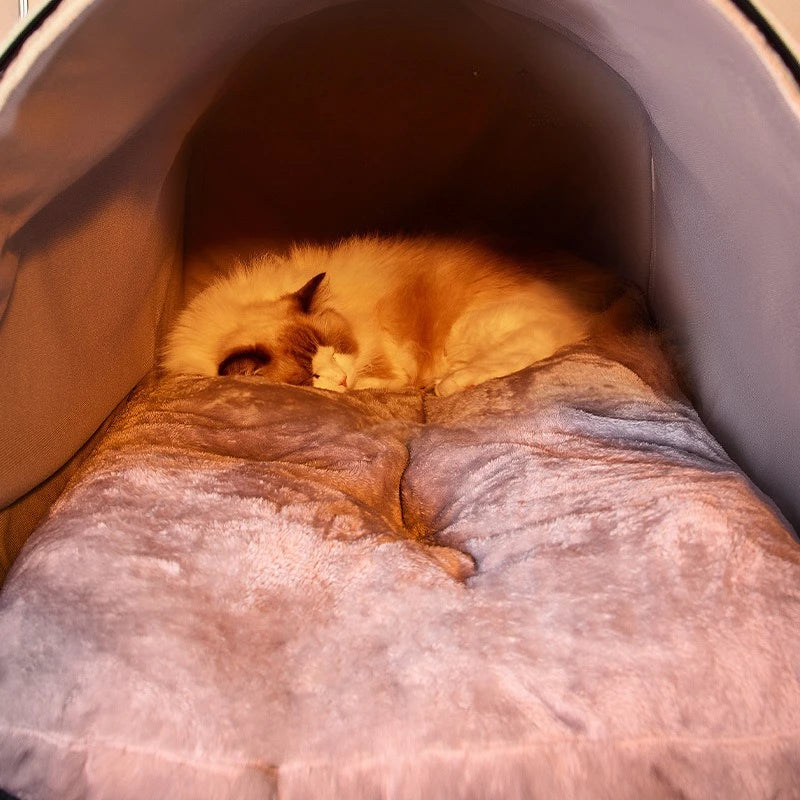 Insulated Enclosed Dog Cave Bed for Autumn & Winter