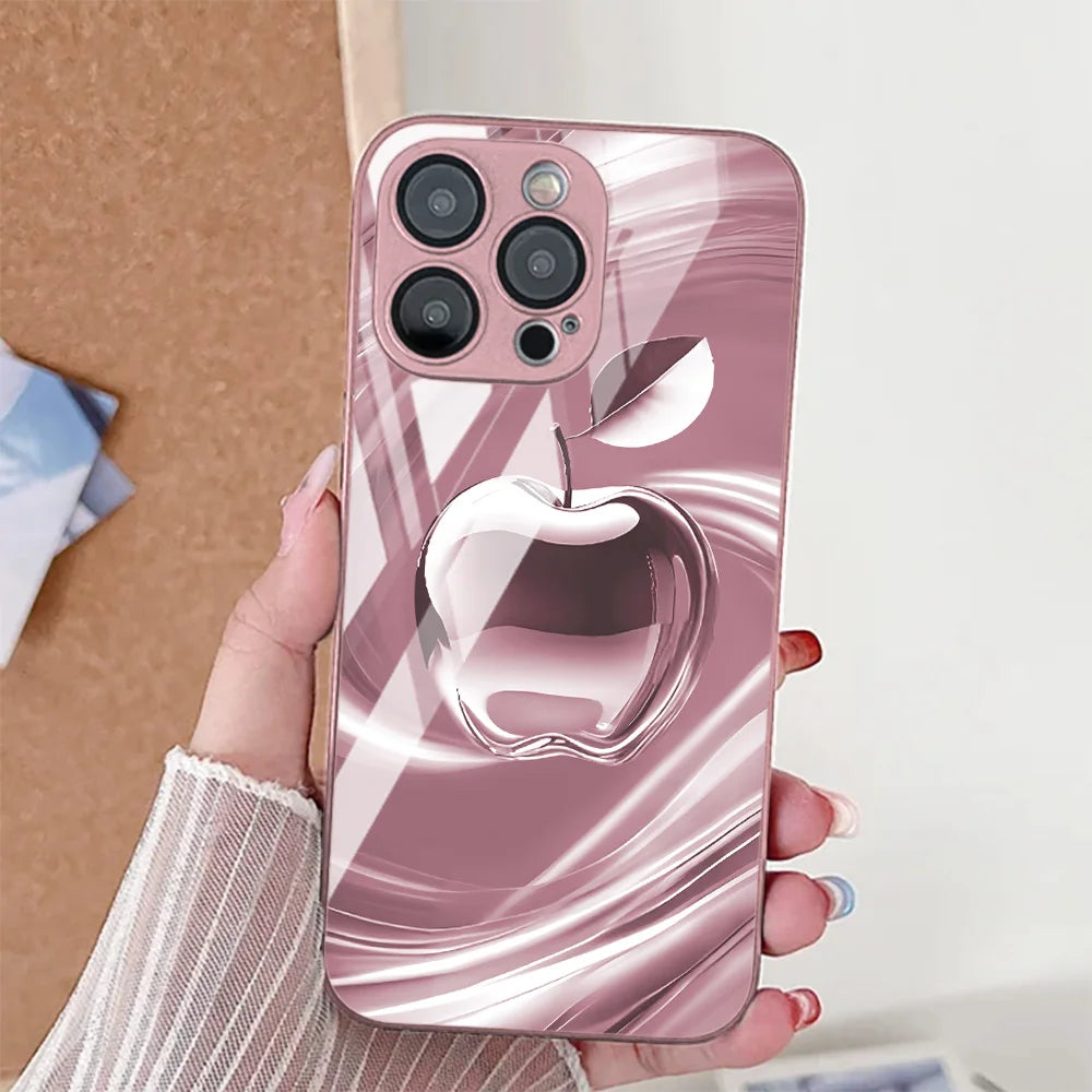 iPhone Case Wave Tempered Glass Red